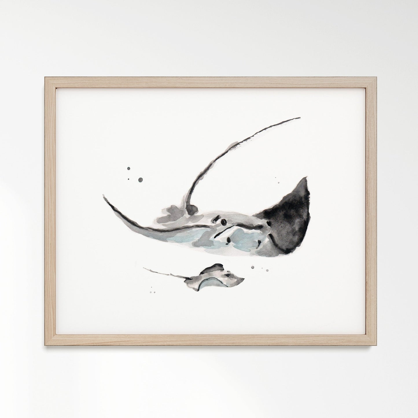 Stingray & Baby Stingray Watercolor Art Print - Art Prints - Moon Rock Prints