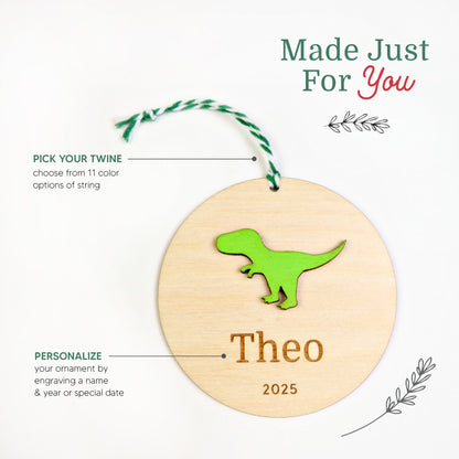 T - Rex Personalized Ornament - Holiday Ornaments - Moon Rock Prints