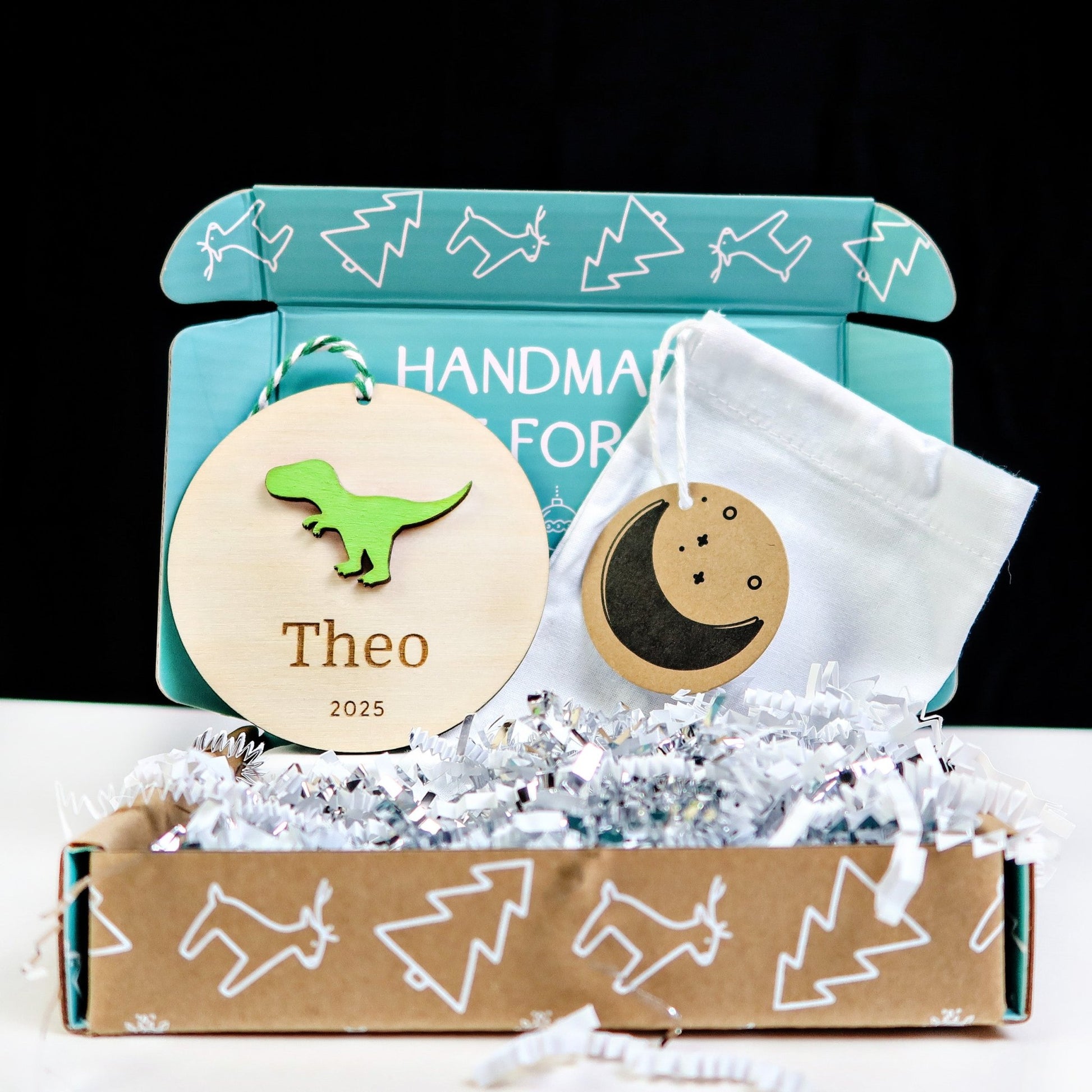 T - Rex Personalized Ornament - Holiday Ornaments - Moon Rock Prints