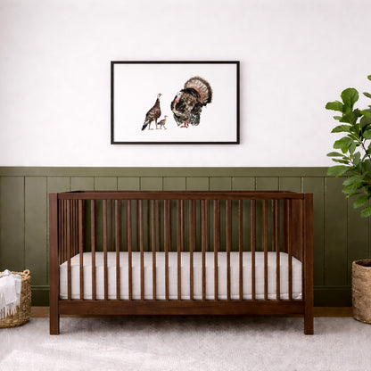 Turkey Family of 3 Farm Animal Watercolor Art Print - Art Prints - Moon Rock Prints