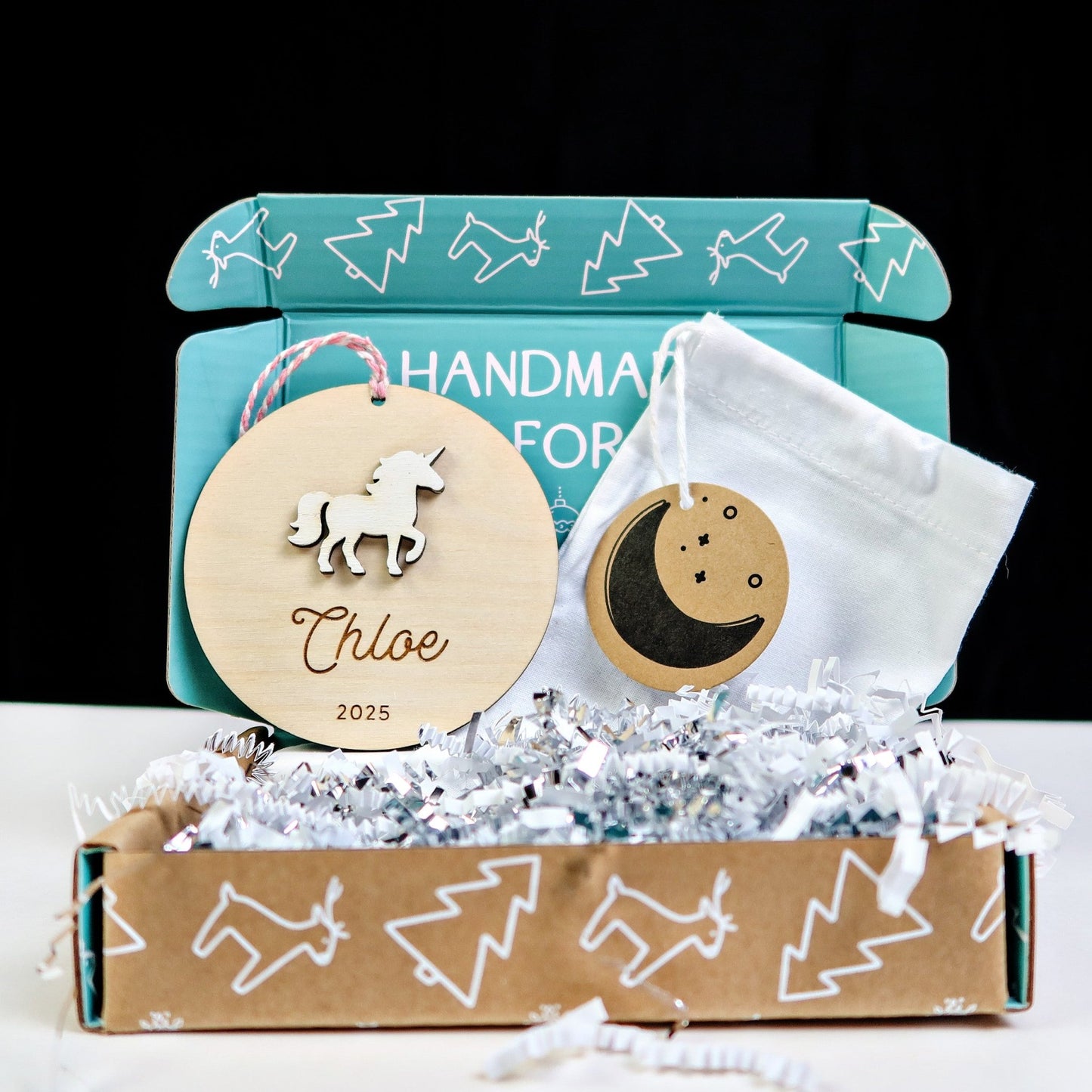 Unicorn Personalized Ornament - Holiday Ornaments - Moon Rock Prints