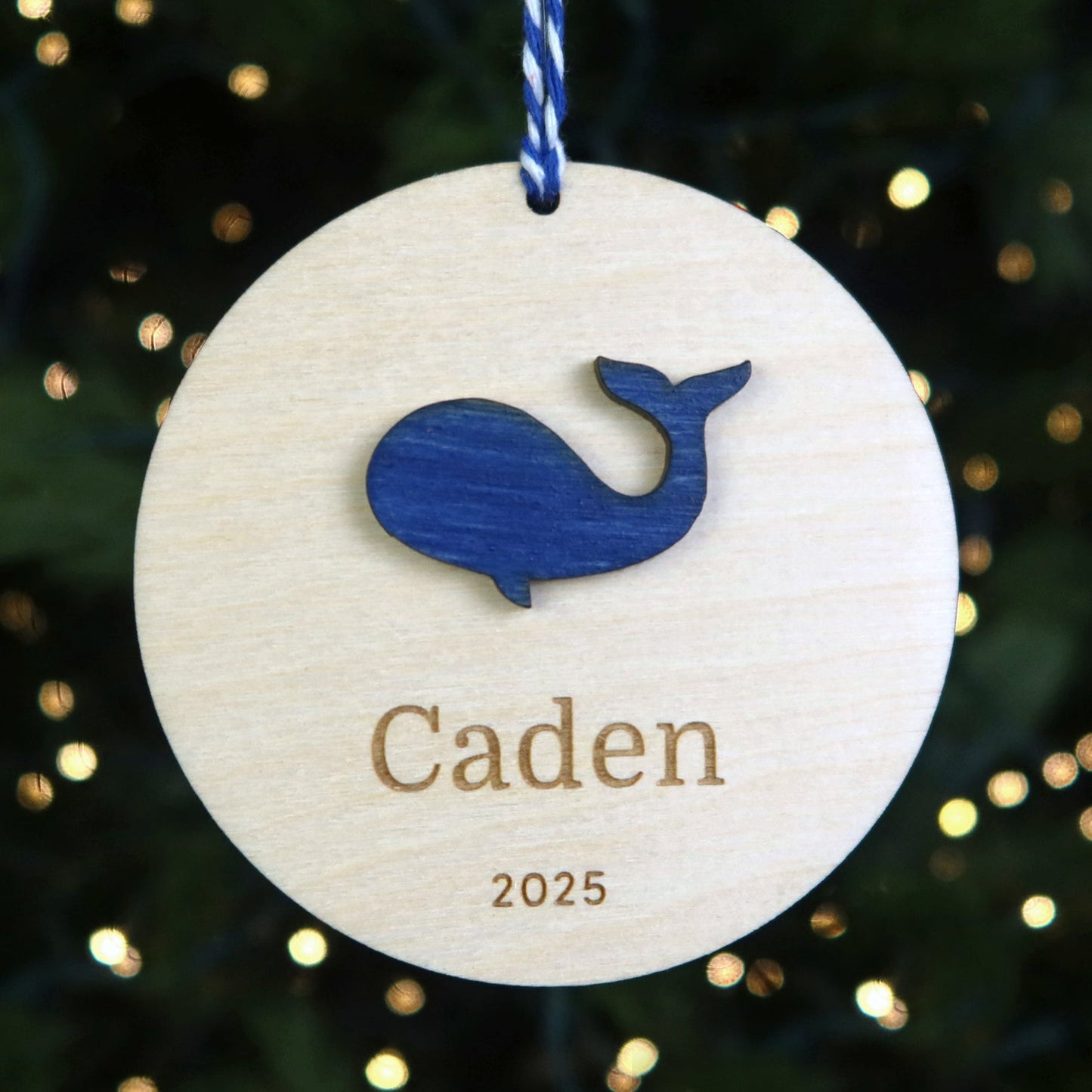 Whale Personalized Ornament - Holiday Ornaments - Moon Rock Prints