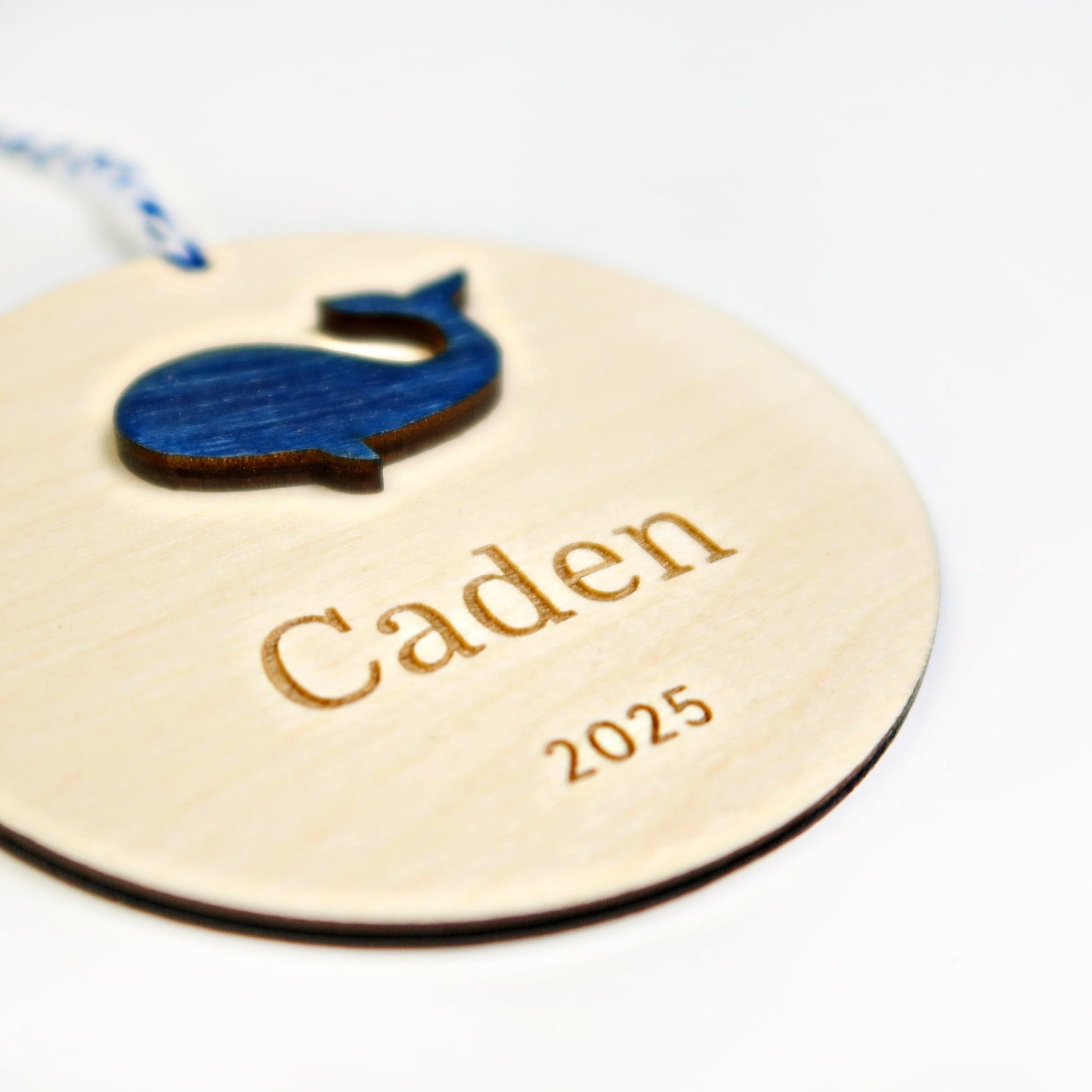 Whale Personalized Ornament - Holiday Ornaments - Moon Rock Prints