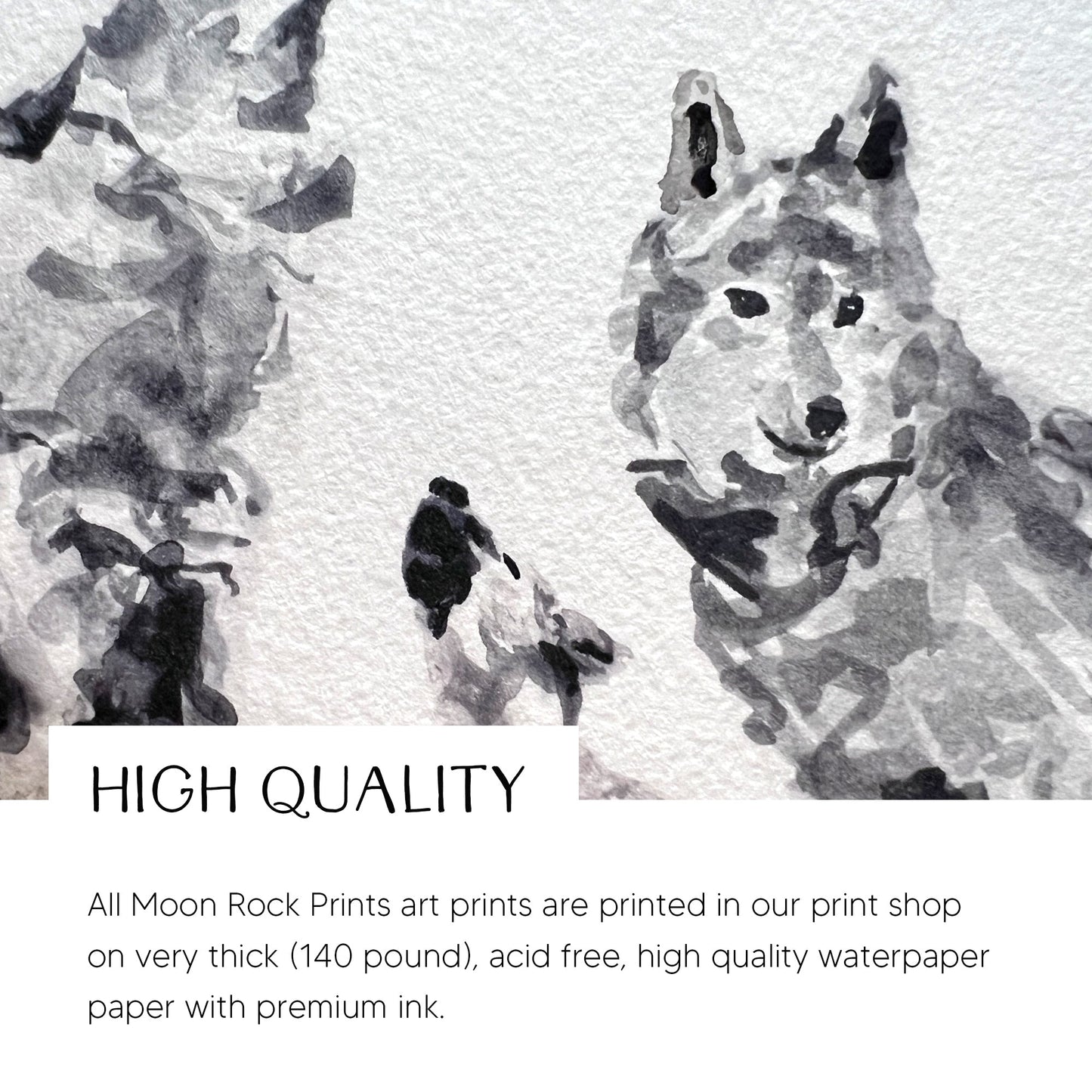 Wolf Family Personalized Watercolor Art Print - Art Prints - Moon Rock Prints