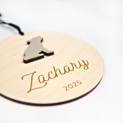 Wolf Personalized Ornament - Holiday Ornaments - Moon Rock Prints