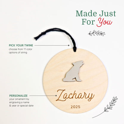 Wolf Personalized Ornament - Holiday Ornaments - Moon Rock Prints