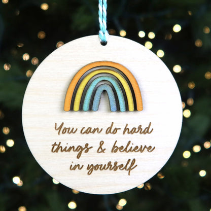 You Can Do Hard Things Ornament - Holiday Ornaments - Moon Rock Prints
