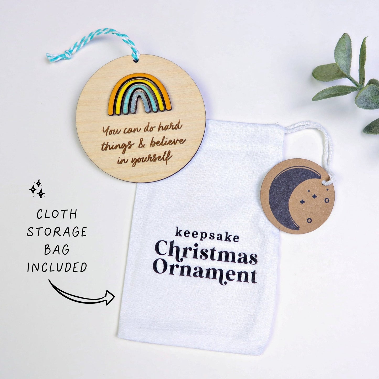 You Can Do Hard Things Ornament - Holiday Ornaments - Moon Rock Prints