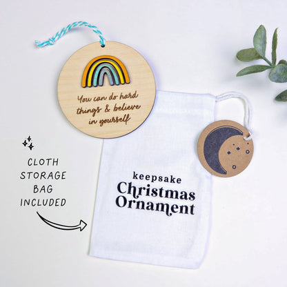 You Can Do Hard Things Ornament - Holiday Ornaments - Moon Rock Prints