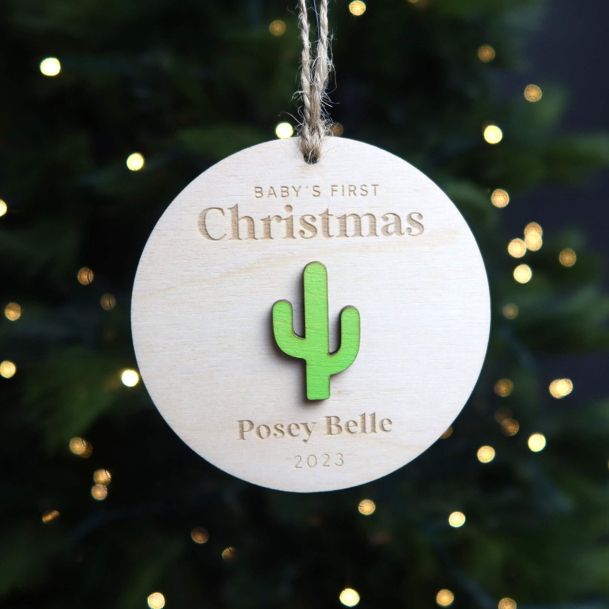 Cactus Baby's First Christmas Ornament Personalized - Holiday Ornaments - Moon Rock Prints