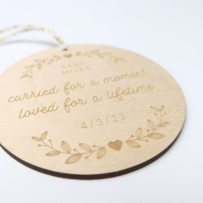 Carried for a Moment Loved for a Lifetime Personalized Ornament - Holiday Ornaments - Moon Rock Prints