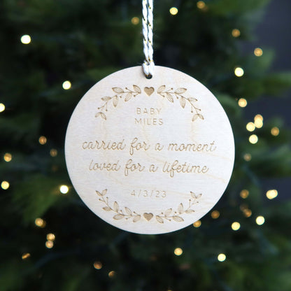 Carried for a Moment Loved for a Lifetime Personalized Ornament - Holiday Ornaments - Moon Rock Prints