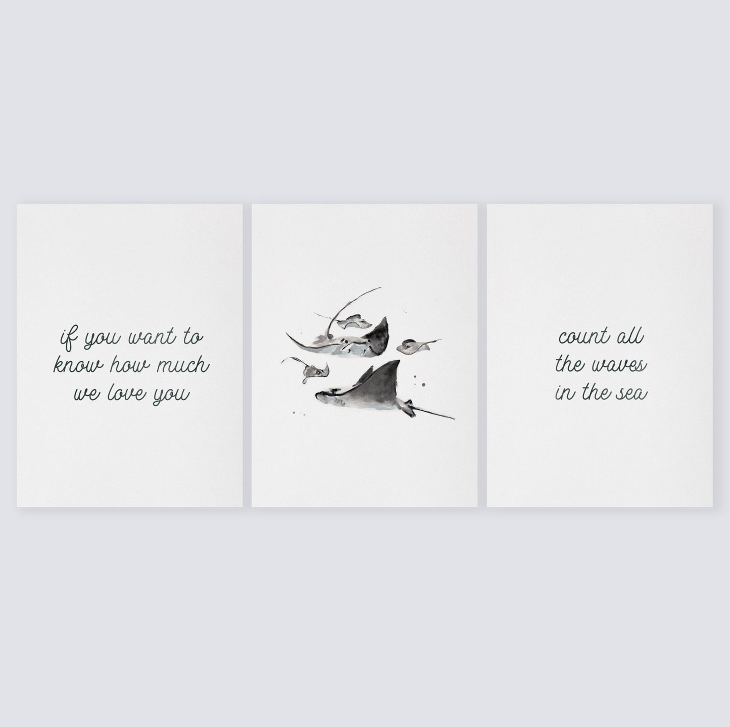 Count All The Waves 3 Print Set: Stingrays - Art Prints - Moon Rock Prints