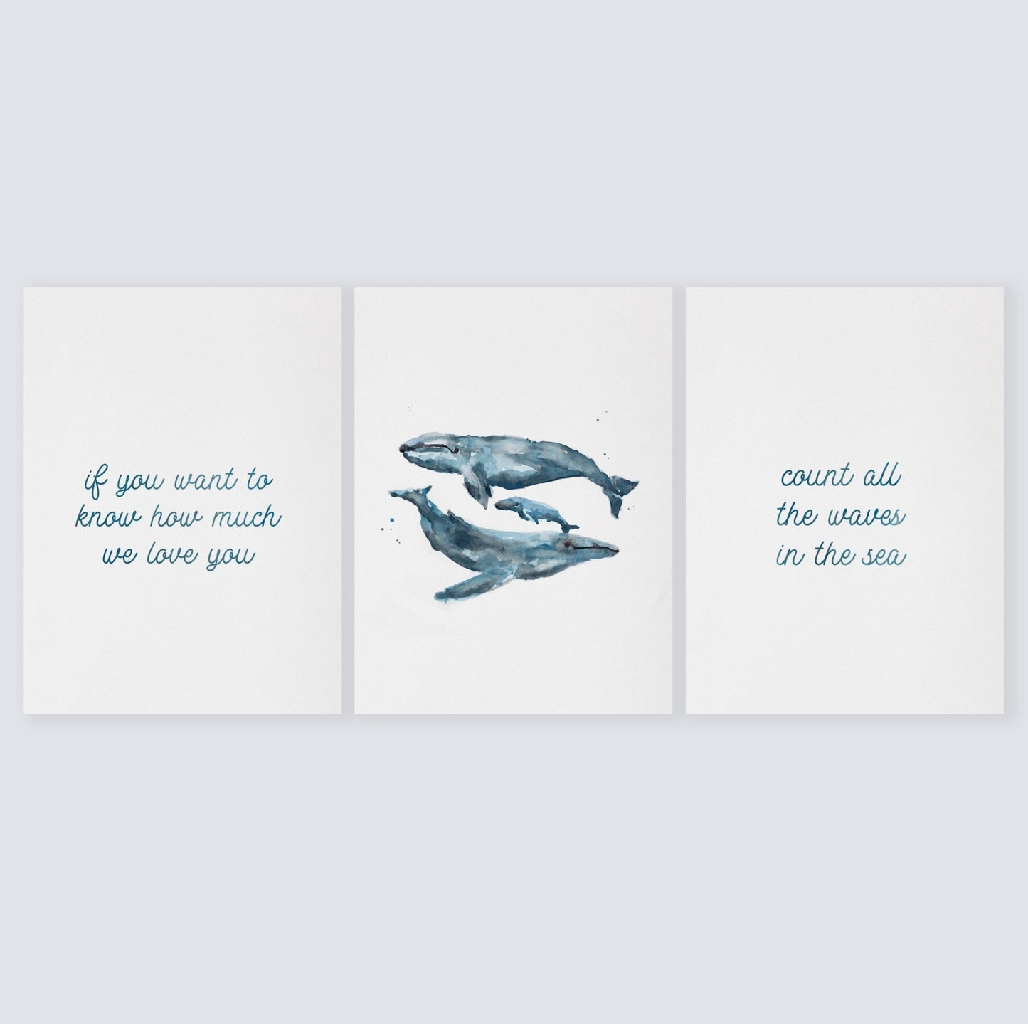 Count All The Waves 3 Print Set: Whales - Art Prints - Moon Rock Prints
