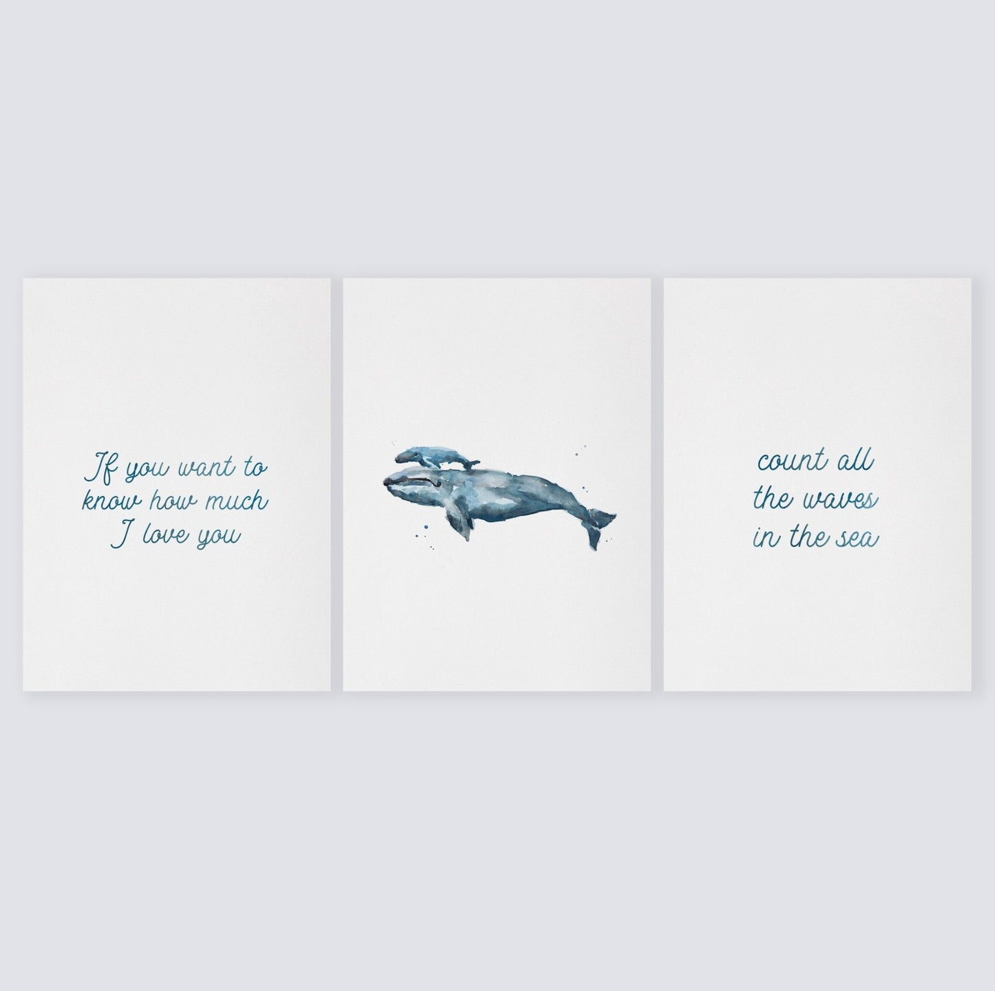 Count All The Waves 3 Print Set: Whales - Art Prints - Moon Rock Prints