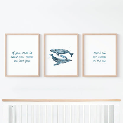 Count All The Waves 3 Print Set: Whales - Art Prints - Moon Rock Prints