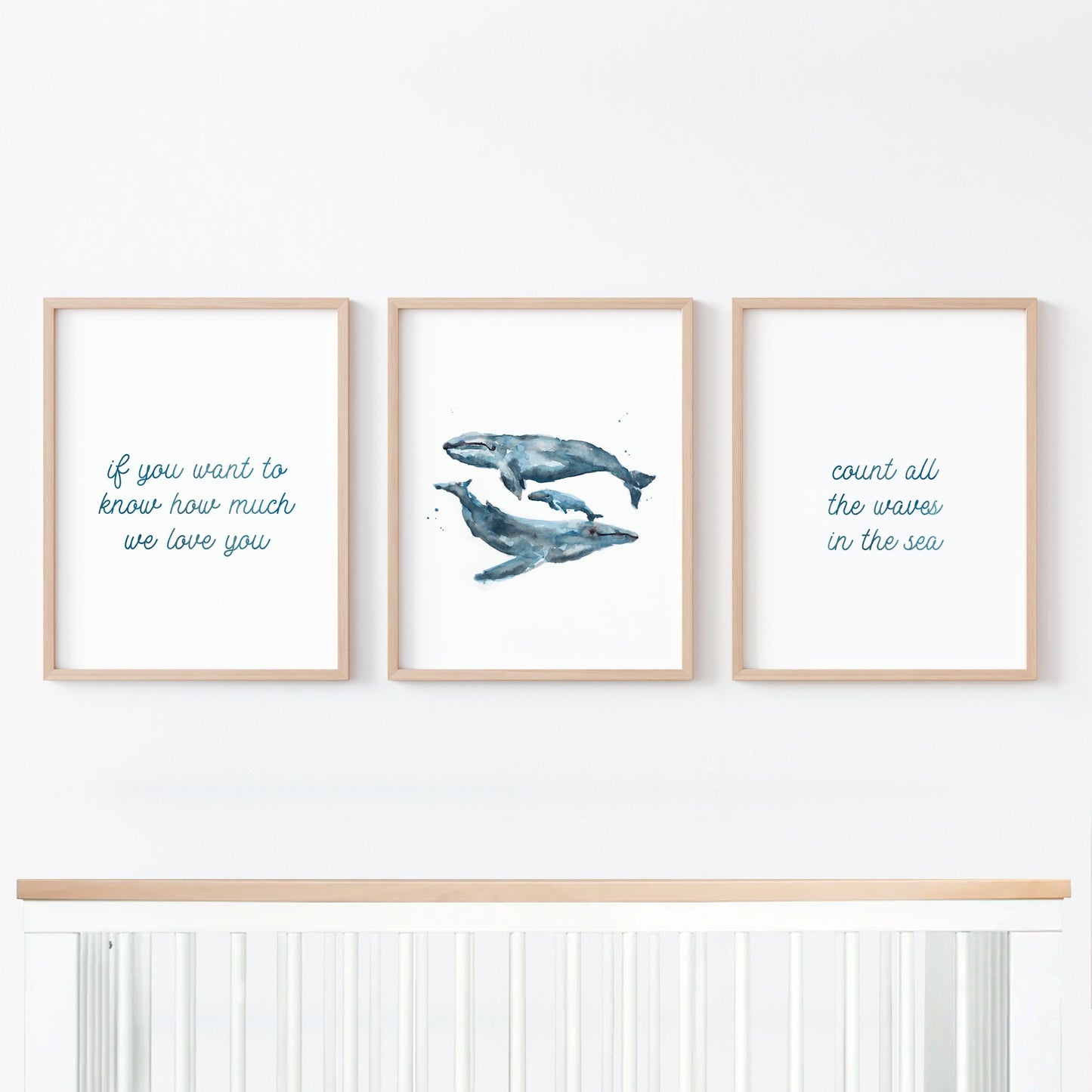 Count All The Waves 3 Print Set: Whales - Art Prints - Moon Rock Prints