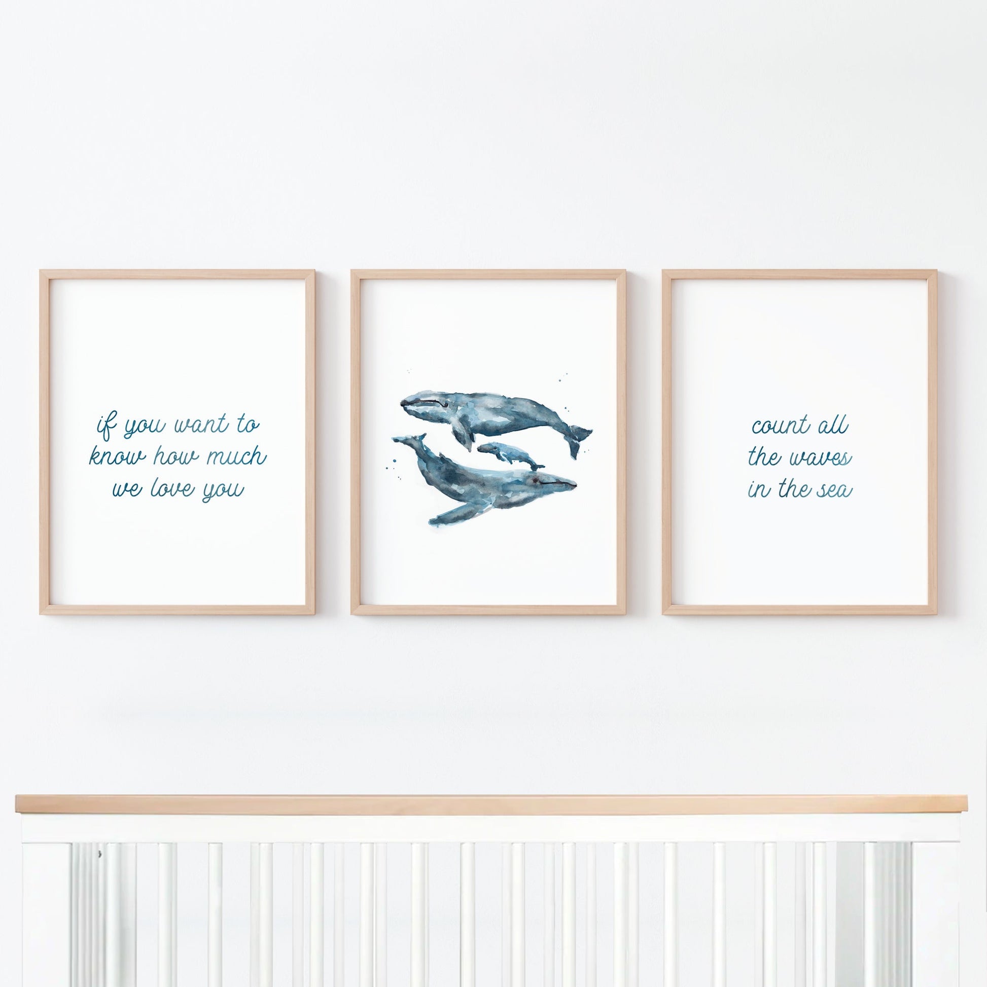 Count All The Waves 3 Print Set: Whales - Art Prints - Moon Rock Prints