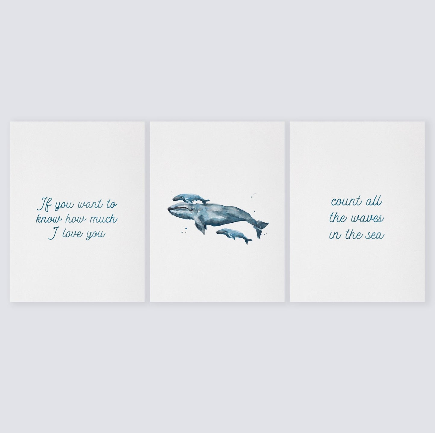 Count All The Waves 3 Print Set: Whales - Art Prints - Moon Rock Prints