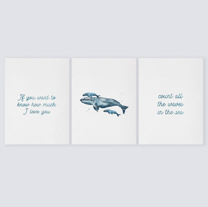 Count All The Waves 3 Print Set: Whales - Art Prints - Moon Rock Prints