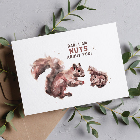 Dad, I'm Nuts About You Card - Cards - Moon Rock Prints