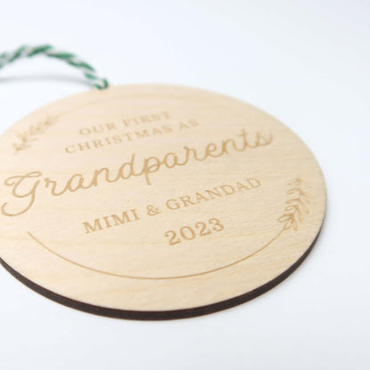 First Christmas as Grandparents Personalized Ornament - Holiday Ornaments - Moon Rock Prints