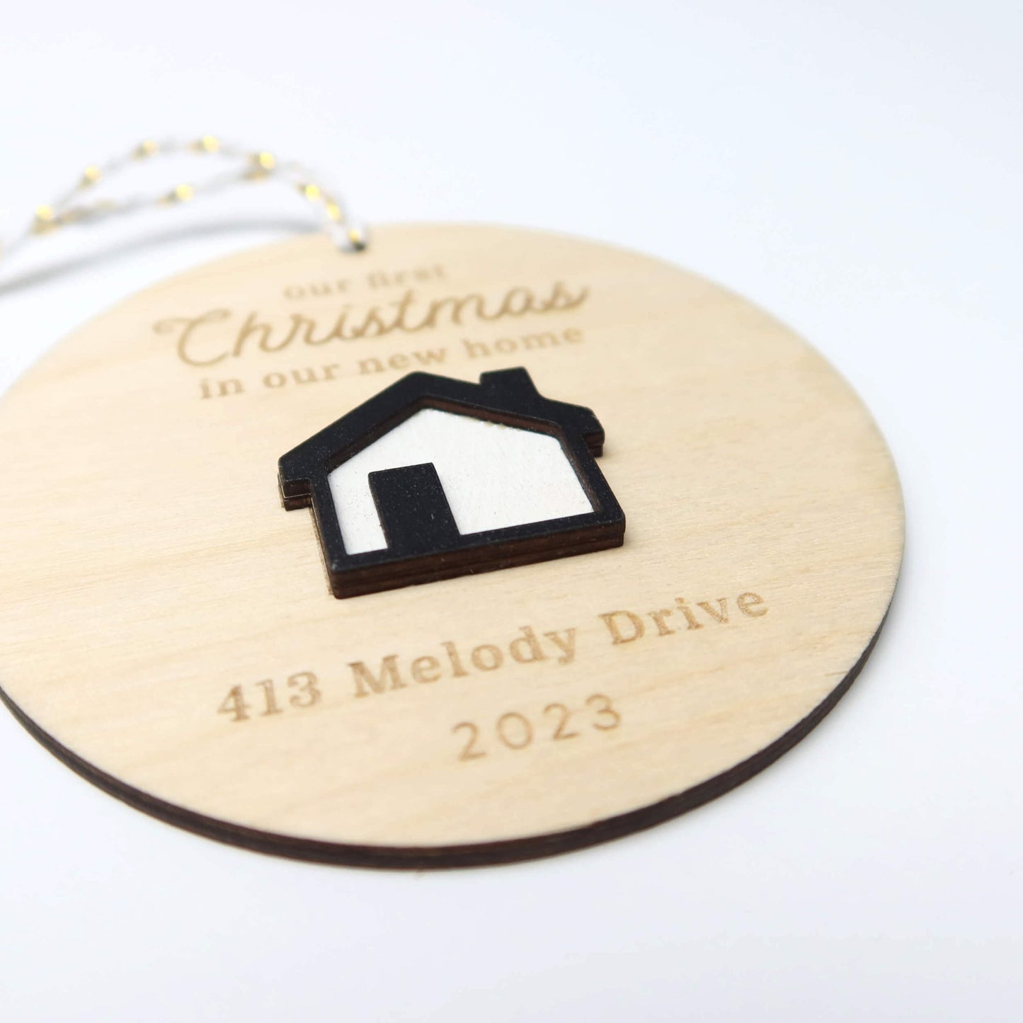 First Christmas in New House Ornament Personalized - Holiday Ornaments - Moon Rock Prints