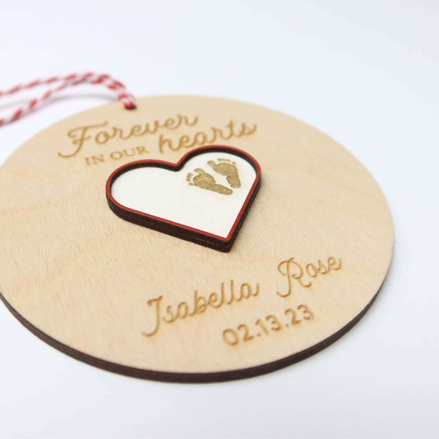 Forever in Our Hearts Baby Memorial Keepsake Ornament - Holiday Ornaments - Moon Rock Prints