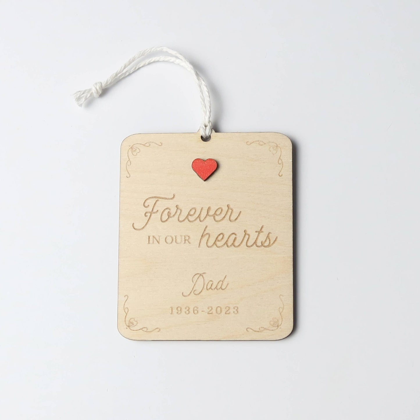 Forever in Our Hearts Personalized Memorial Ornament - Holiday Ornaments - Moon Rock Prints
