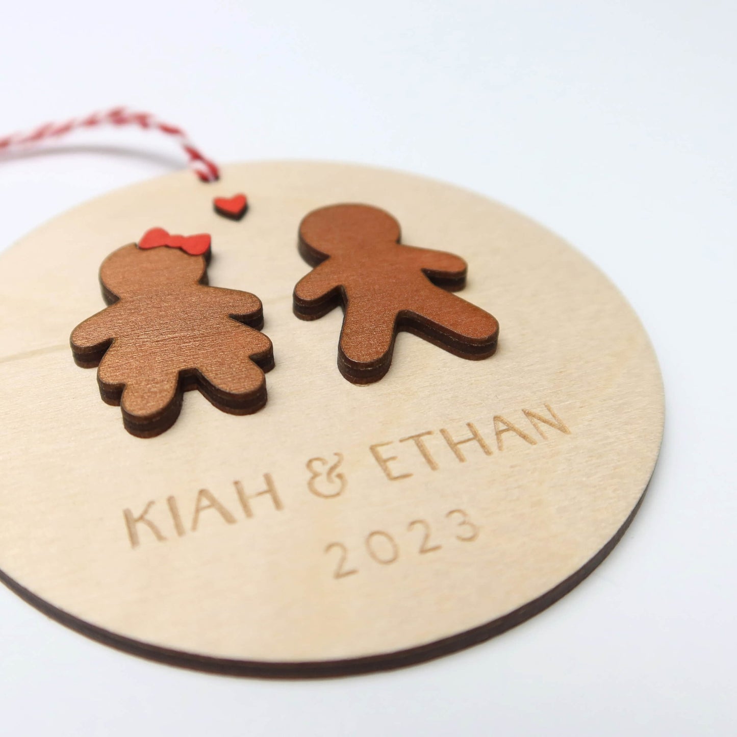 Gingerbread Personalized Couple Christmas Ornament - Holiday Ornaments - Moon Rock Prints