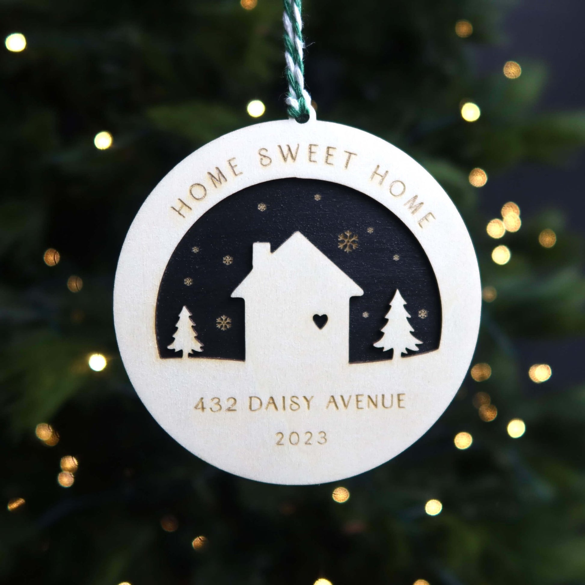 Home Sweet Home Ornament Personalized - Holiday Ornaments - Moon Rock Prints