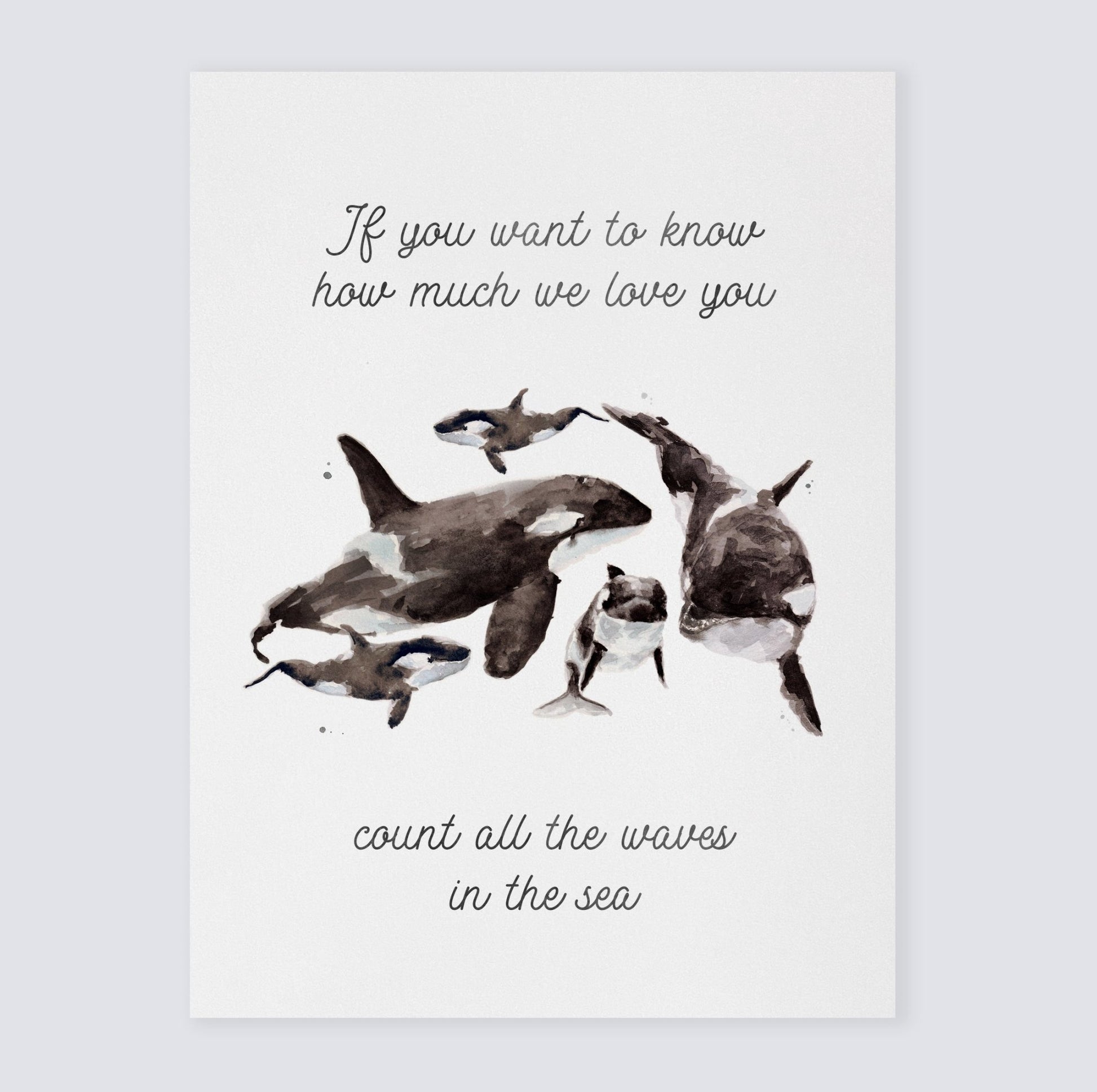 How Much We Love You: Watercolor Ocean Animal Print - Art Prints - Moon Rock Prints