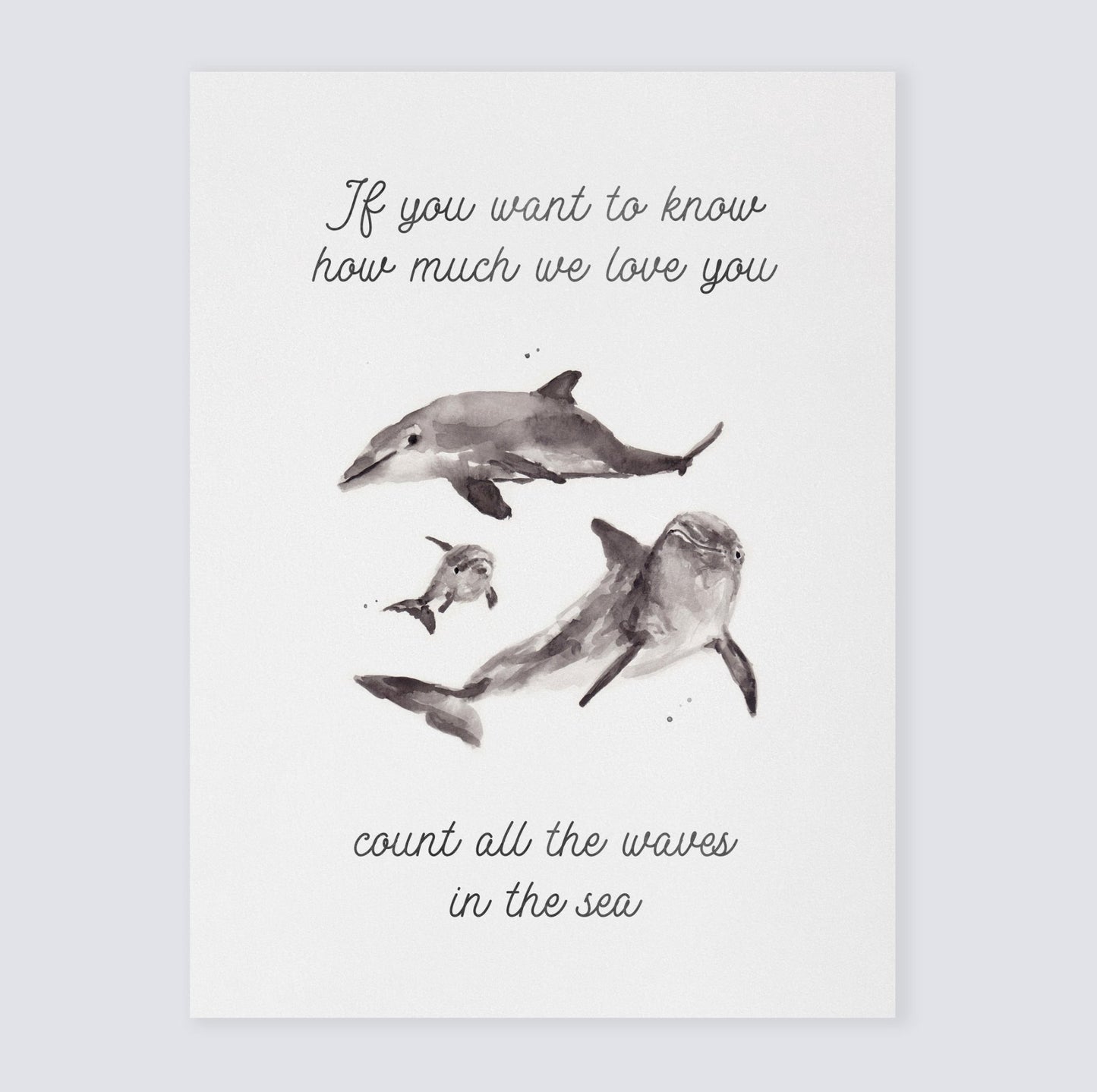 How Much We Love You: Watercolor Ocean Animal Print - Art Prints - Moon Rock Prints