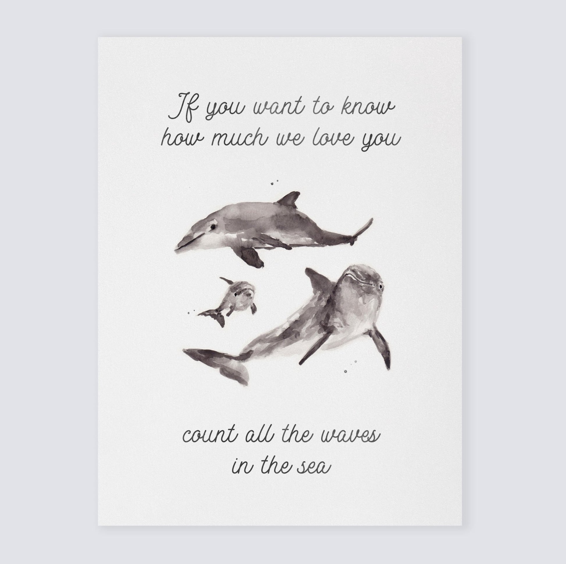 How Much We Love You: Watercolor Ocean Animal Print - Art Prints - Moon Rock Prints