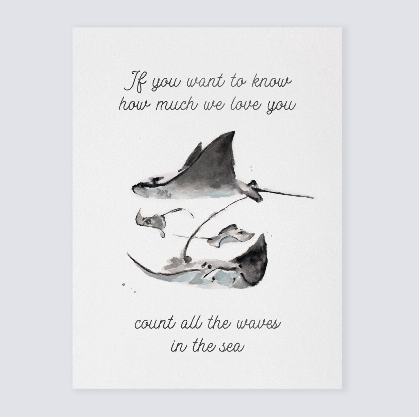How Much We Love You: Watercolor Ocean Animal Print - Art Prints - Moon Rock Prints