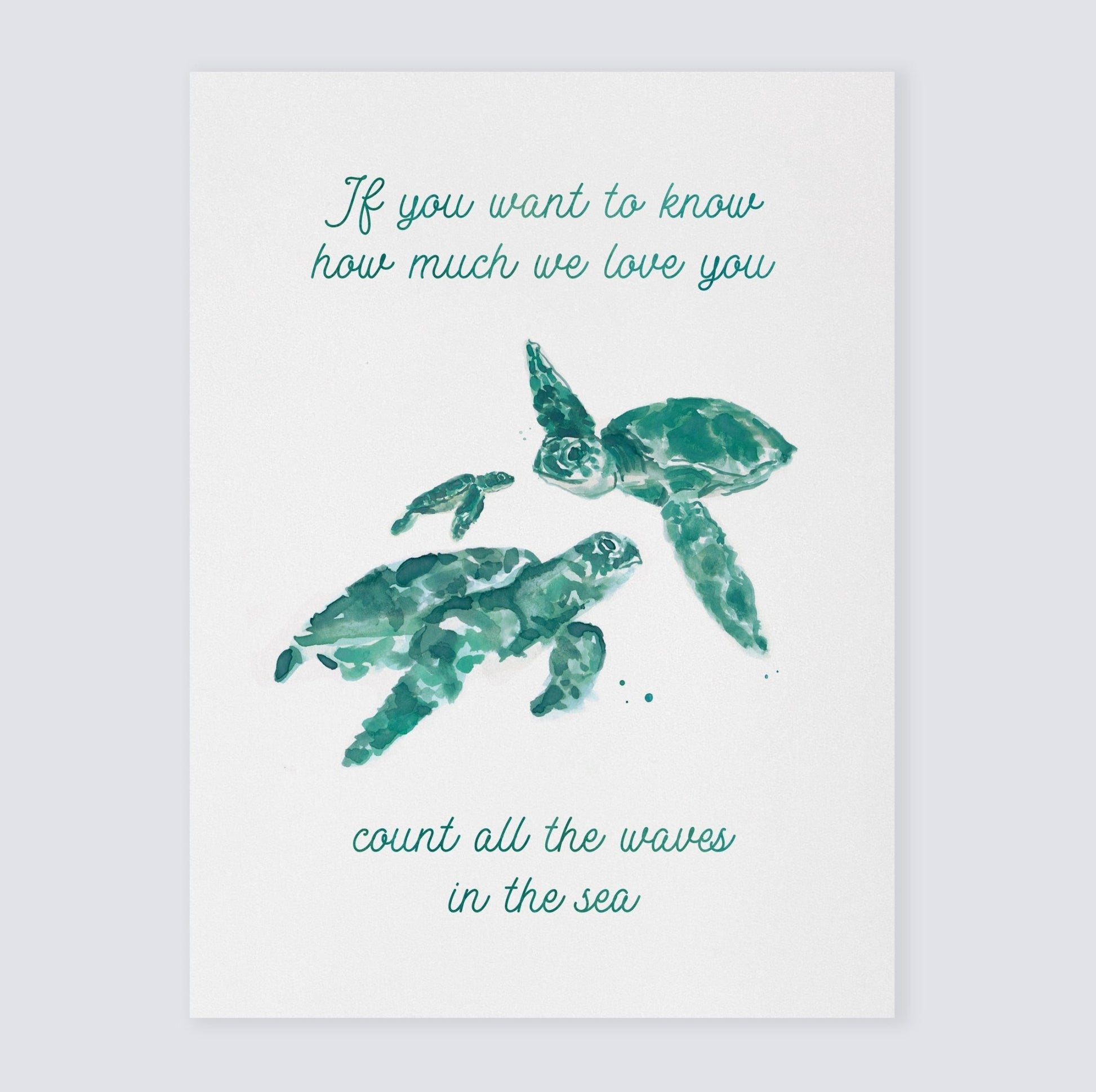 How Much We Love You: Watercolor Ocean Animal Print - Art Prints - Moon Rock Prints