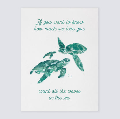 How Much We Love You: Watercolor Ocean Animal Print - Art Prints - Moon Rock Prints