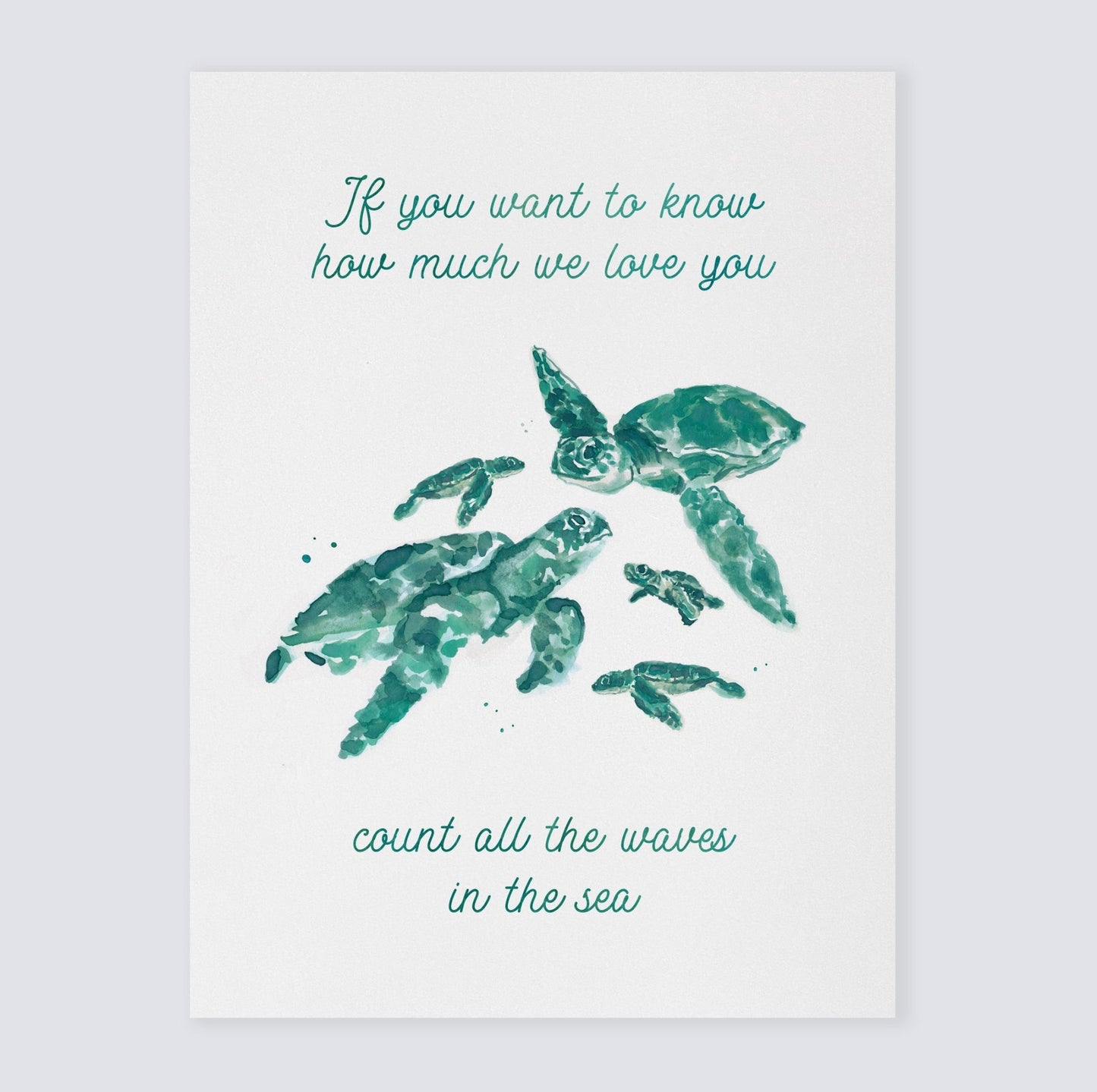 How Much We Love You: Watercolor Ocean Animal Print - Art Prints - Moon Rock Prints