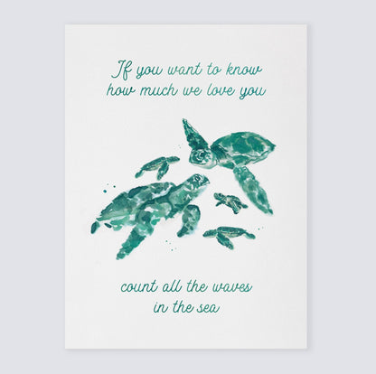 How Much We Love You: Watercolor Ocean Animal Print - Art Prints - Moon Rock Prints