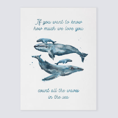 How Much We Love You: Watercolor Ocean Animal Print - Art Prints - Moon Rock Prints