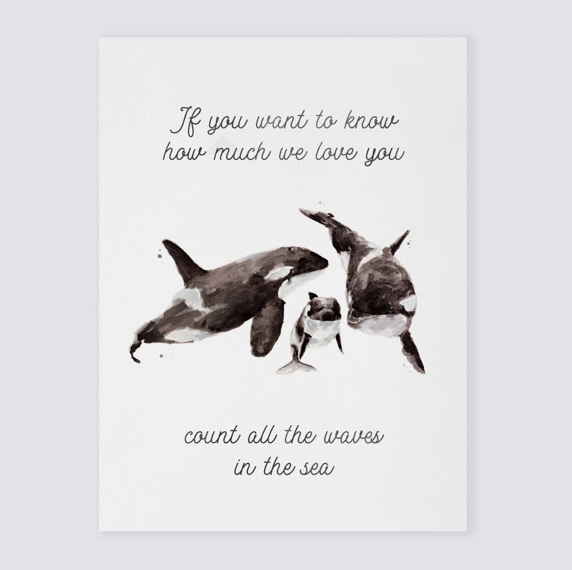 How Much We Love You: Watercolor Ocean Animal Print - Art Prints - Moon Rock Prints