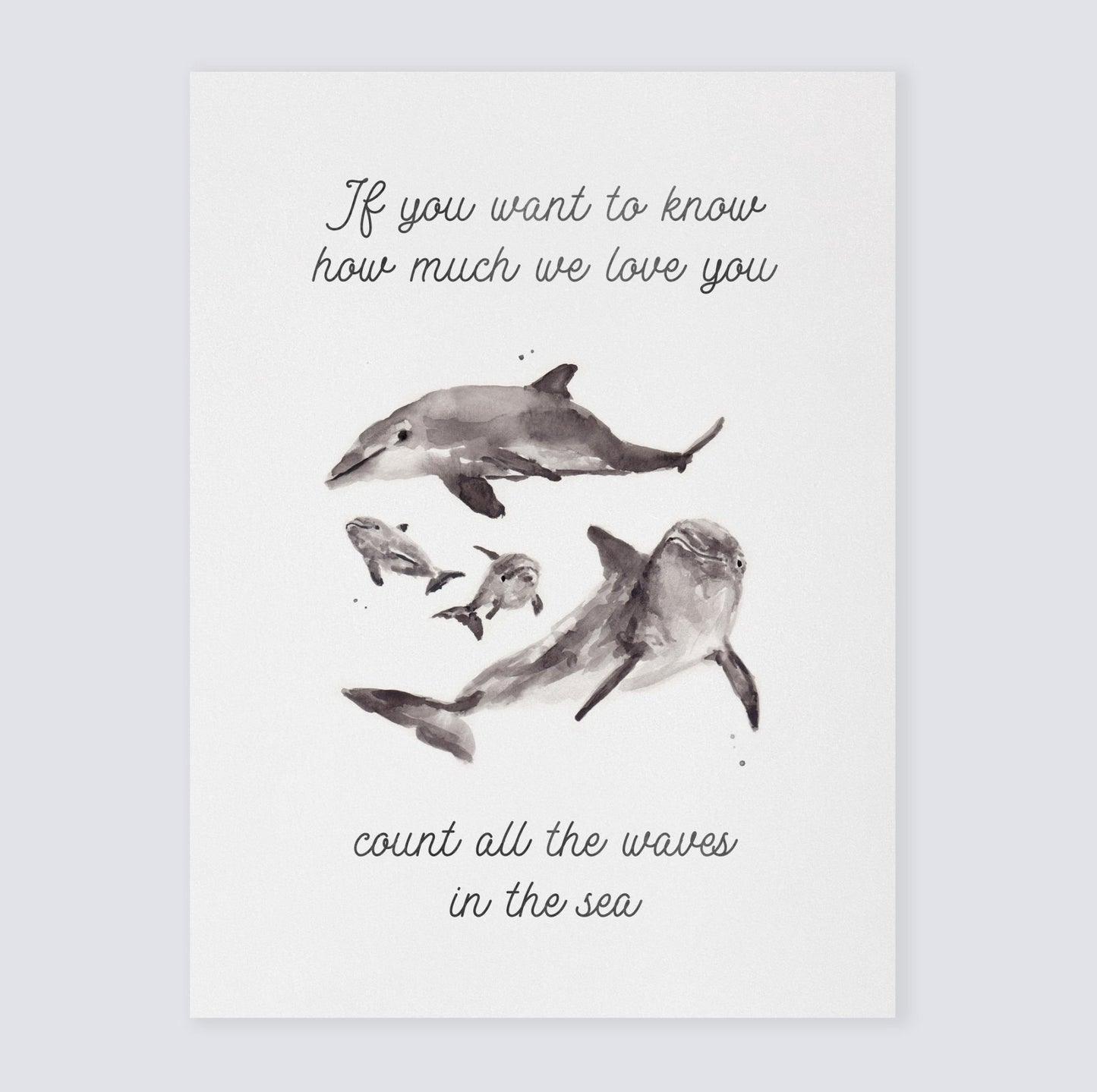 How Much We Love You: Watercolor Ocean Animal Print - Art Prints - Moon Rock Prints