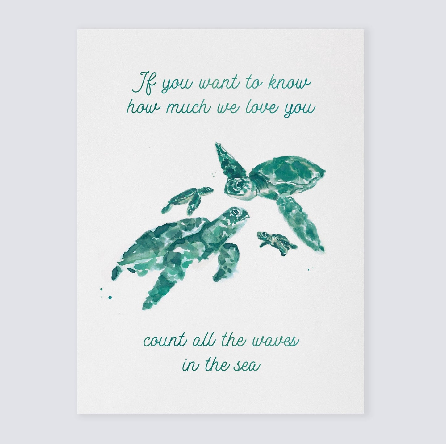 How Much We Love You: Watercolor Ocean Animal Print - Art Prints - Moon Rock Prints