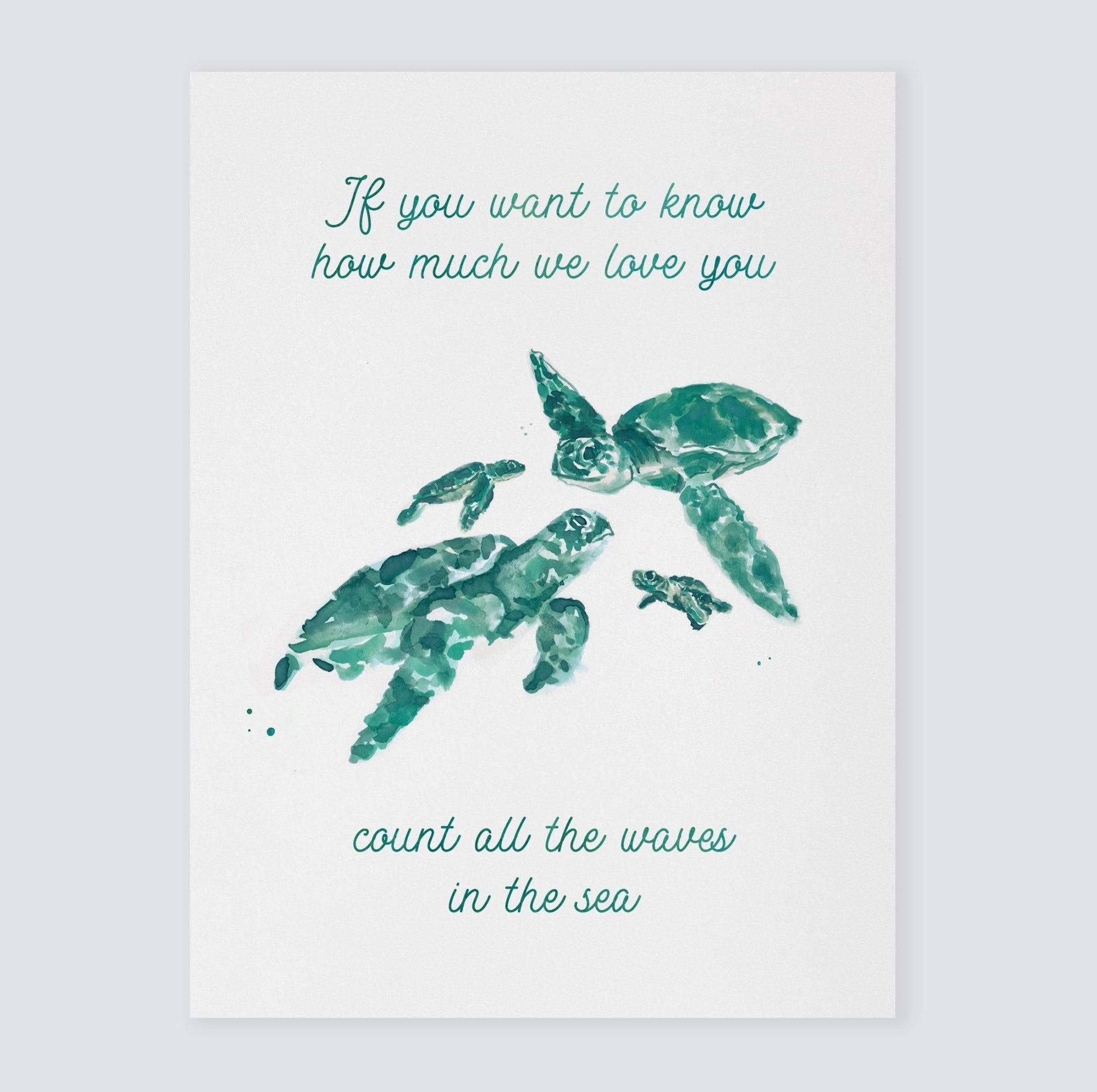 How Much We Love You: Watercolor Ocean Animal Print - Art Prints - Moon Rock Prints