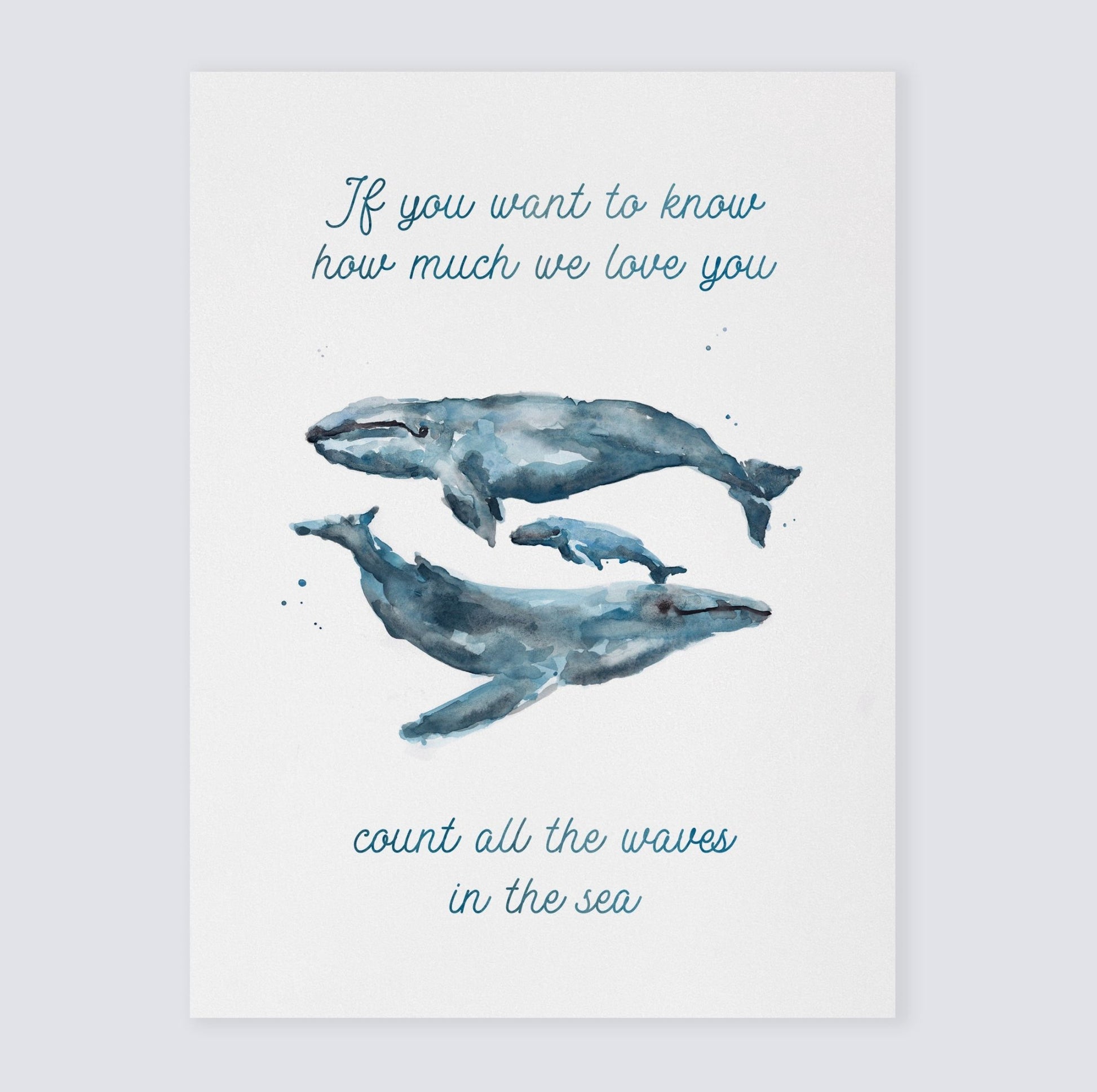 How Much We Love You: Watercolor Ocean Animal Print - Art Prints - Moon Rock Prints
