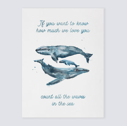 How Much We Love You: Watercolor Ocean Animal Print - Art Prints - Moon Rock Prints