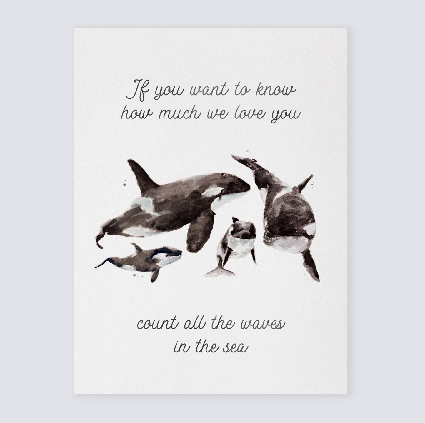 How Much We Love You: Watercolor Ocean Animal Print - Art Prints - Moon Rock Prints