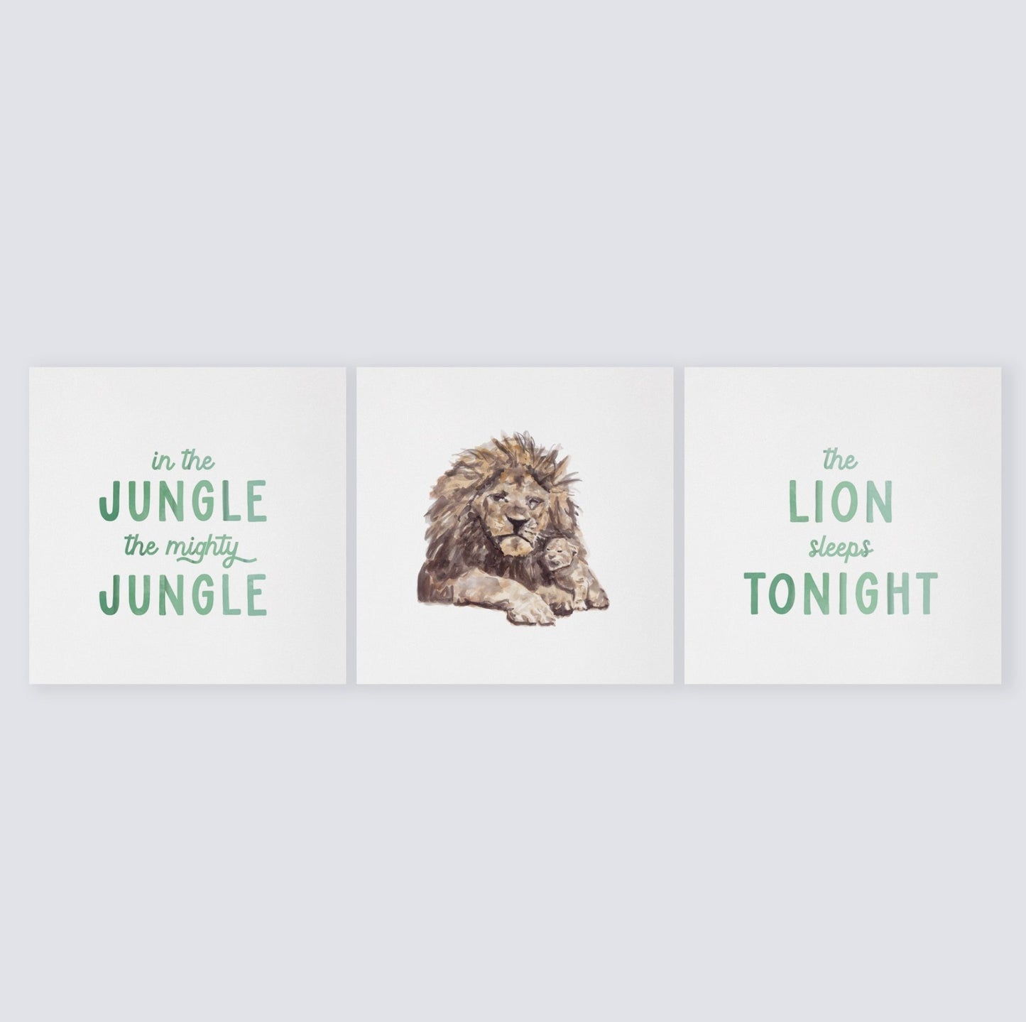 Lion Sleeps Tonight 3 Print Set - Art Prints - Moon Rock Prints