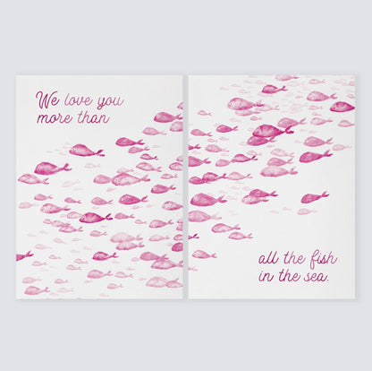 Love You More Than All The Fish in the Sea 2 Print Set - Art Prints - Moon Rock Prints