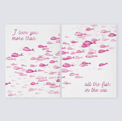 Love You More Than All The Fish in the Sea 2 Print Set - Art Prints - Moon Rock Prints